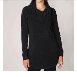 Barefoot Dreams cozy chic ultra lite cowl neck tunic, color black 1X NWT